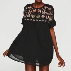 Zara mesh romper with floral embroidery